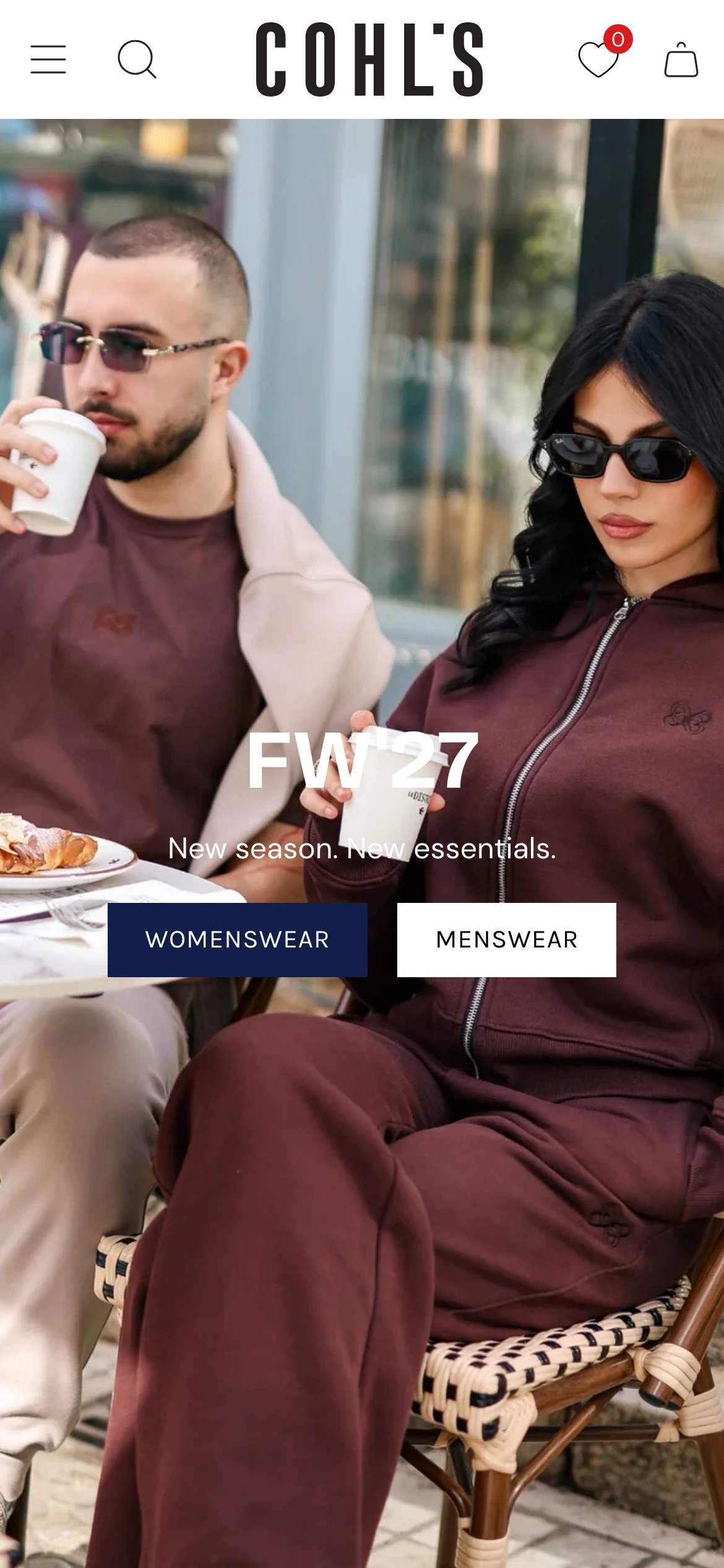 COHL’S, mobile website view