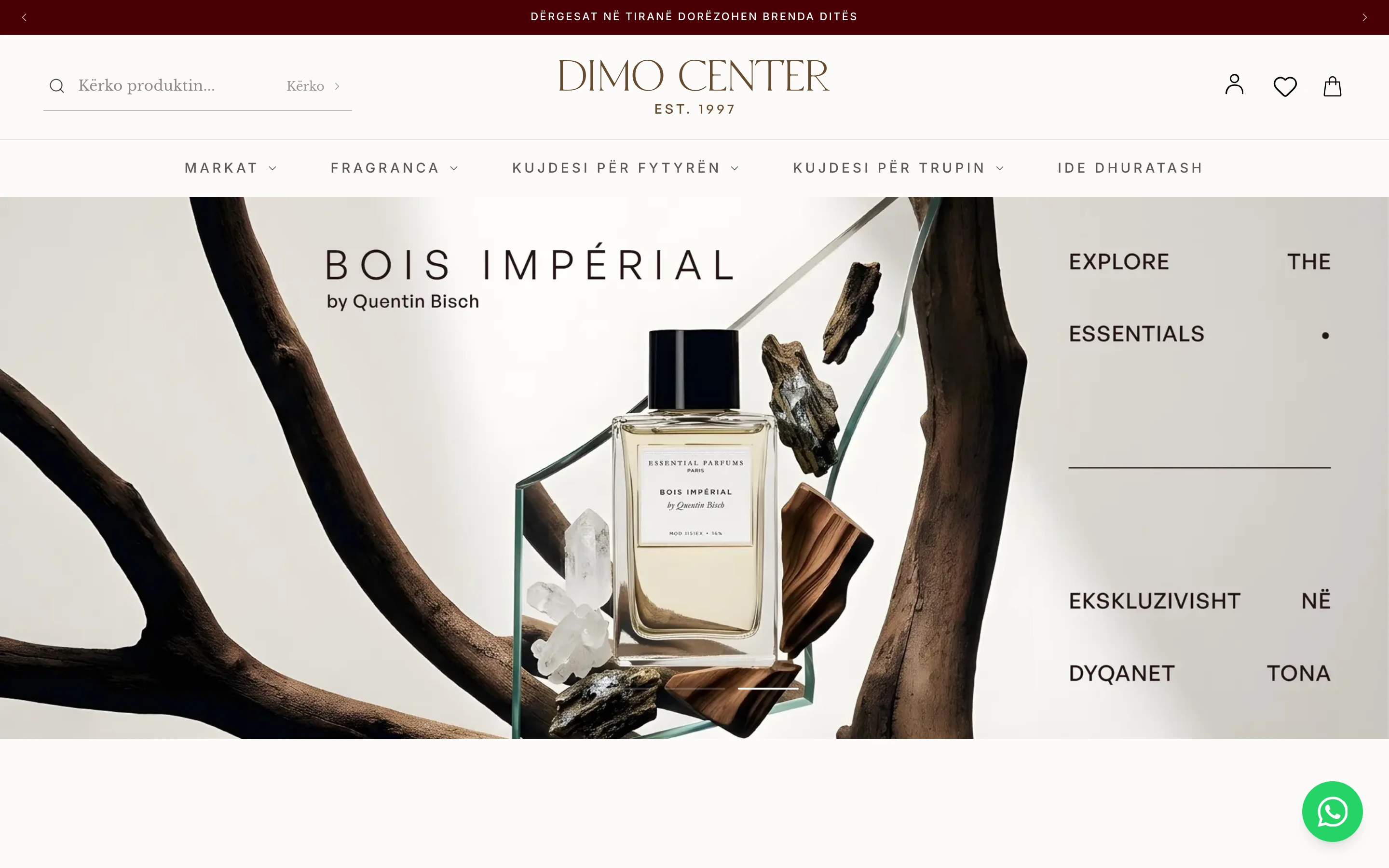 Dimo Center, desktop website view